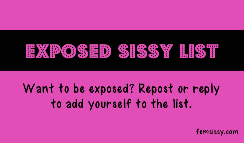 itsfemsissy's tweet photo. Worldwide Exposed Sissy List https://t.co/GFkatHFajk