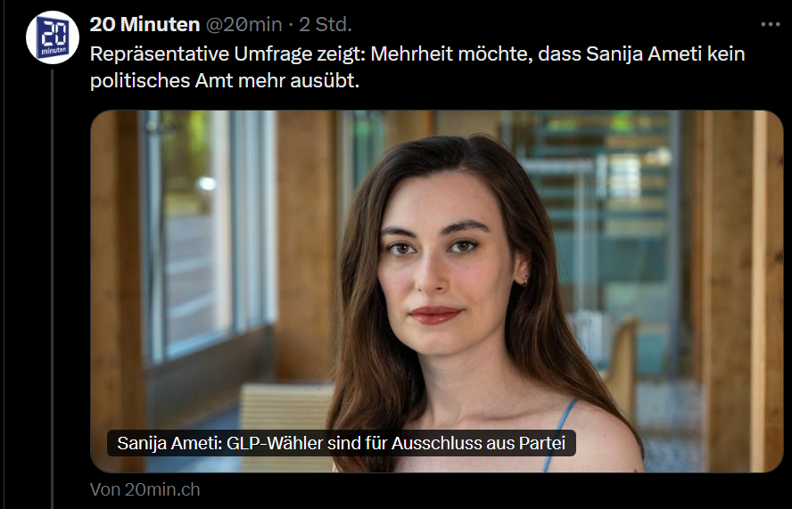 hungrydoh's tweet photo. Verurteilte SVP-Politiker werden nicht infrage gestellt und "politisieren" weiter, als wäre nichts gewesen ohne sich je zu entschuldigen. Ameti hat wahrscheinlich keine strafbare Handlung begangen und sich umgehend entschuldigt und um Vergebung gebeten.
Genau das läuft falsch! https://t.co/fNpedaS7x4