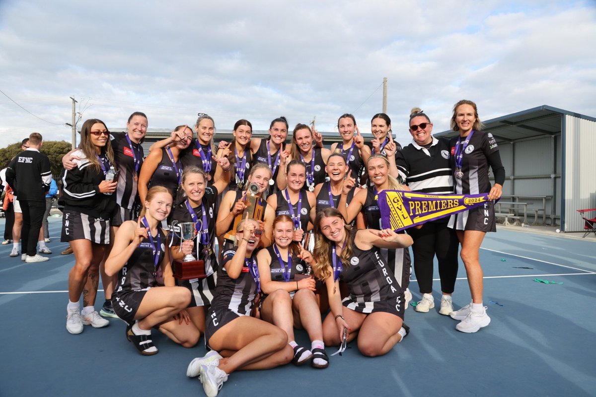 A &amp; B Grade 2024 Premiers!
What an effort by the girls! 
Come along to Memorial Oval to celebrate the wins.
A Grade break a premiership drought stretching back to 1983.
#GoPies