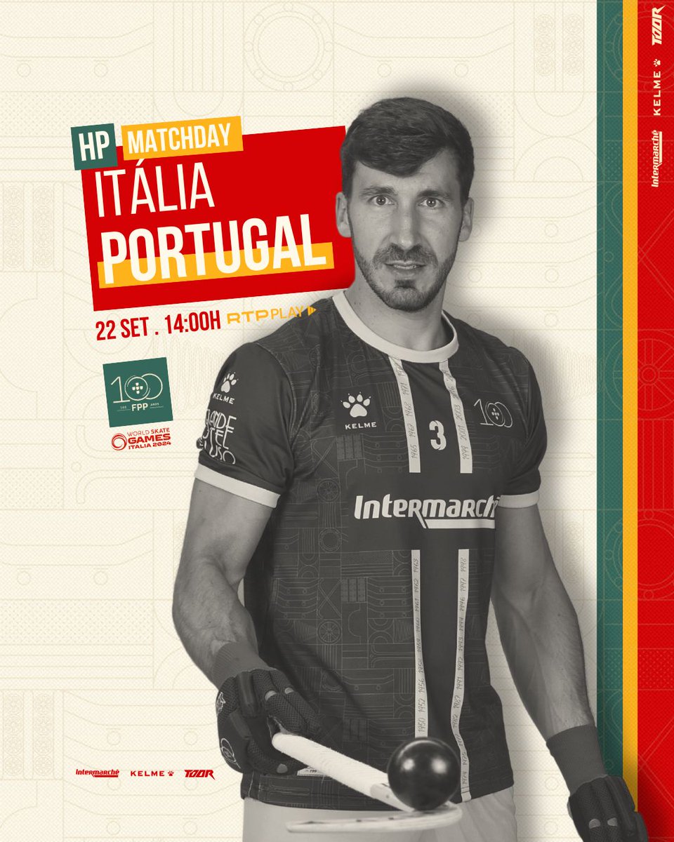 OficialFPP's tweet photo. Vamos #PorPortugal 🇵🇹
Dia de voltar ao rinque, há um bronze para conquistar!
Itália x 𝗣𝗼��𝘁𝘂𝗴𝗮𝗹 🇵🇹 | ⌚ 14:00H | 📺 RTP Play
#HóqueiEmPatins #WSG2024 #MundialHP #UmSéculoDeEmoções #VesteAHistória #PortugalSobreRodas #100AnosFPP #Intermarchept #KelmePortugal #Toor https://t.co/hhgb3N6xgD