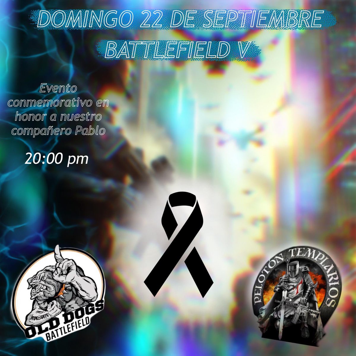 Toca volver a juntarnos por Pablo. Nos vemos esta noche en el campo de batalla que amó con locura, y que tanto disfrutamos juntos: <a href="/Battlefield/">Battlefield</a> V, junto a <a href="/TemplariosClan/">PeLoToN TeMpLaRiOs</a>.