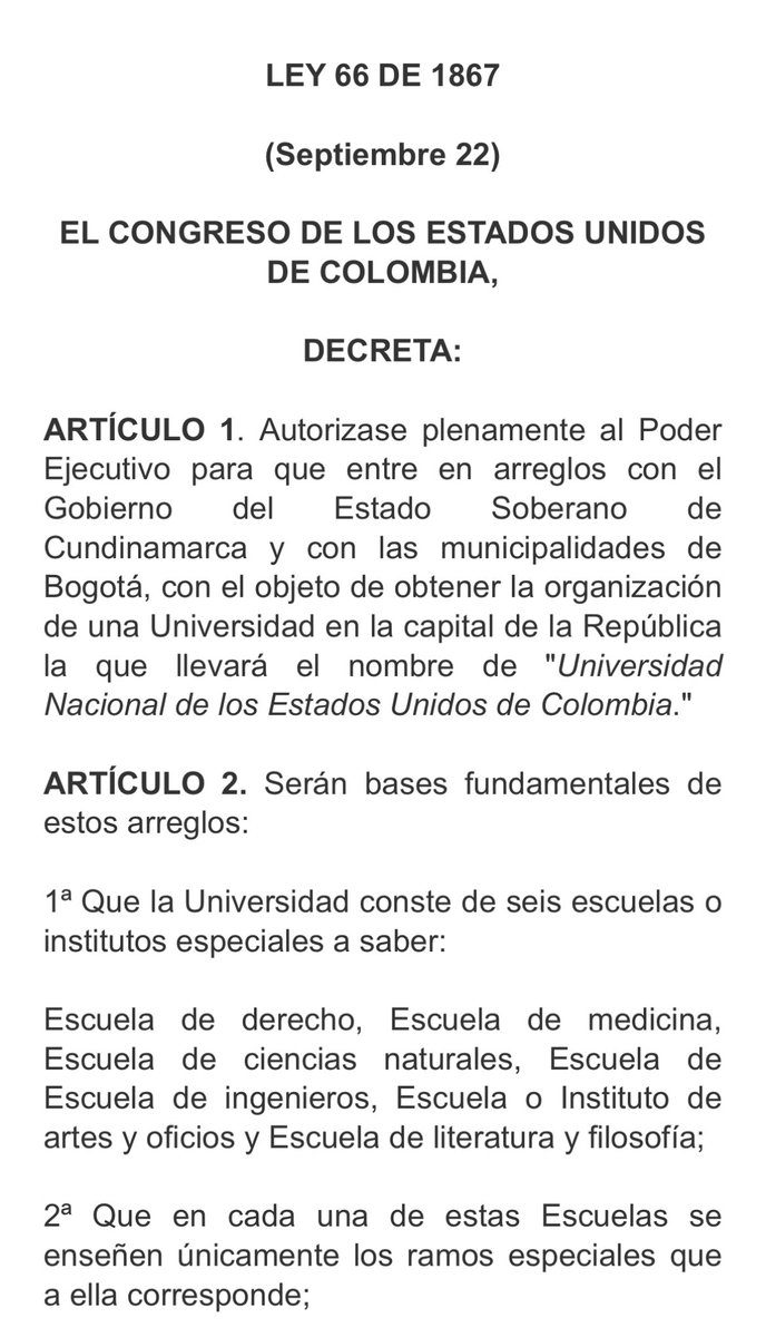 MantillaIgnacio's tweet image. Un día como hoy, 22 de septiembre de 1867 (que también fue domingo), se fundó la Universidad Nacional de Colombia.
“Inter Aulas Academiæ Quære Verum”
«Busca la verdad en las aulas de la Academia»
En cumpleaños 157
¡Felicitaciones a todos sus egresados, profesores y estudiantes!