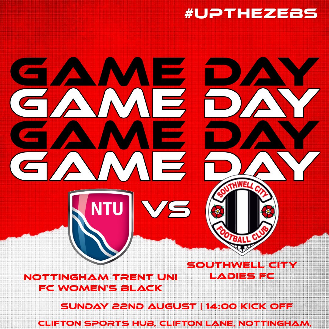The ladies play their second game of the season away versus Nottingham Trent Trent Uni Women’s Black.

🆚 Nottingham Trent Uni Women’s Black
📆 22nd September 2024
📍Clifton Sports Hub, Clifton Lane, Nottingham, NG12 8PT (Pitch 2)
⏰ 14:00 Kick Off
🏆 NGLFL Div 2

⚽️ 🦓 💪