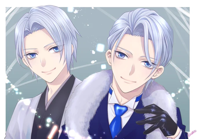 刀剣乱舞本丸博の長義くんが素敵すぎてデコ出し和服でも洋装でも似合う!フェイクファーはショールのイメージフェイクだよね?こんのすけ泣いちゃう 