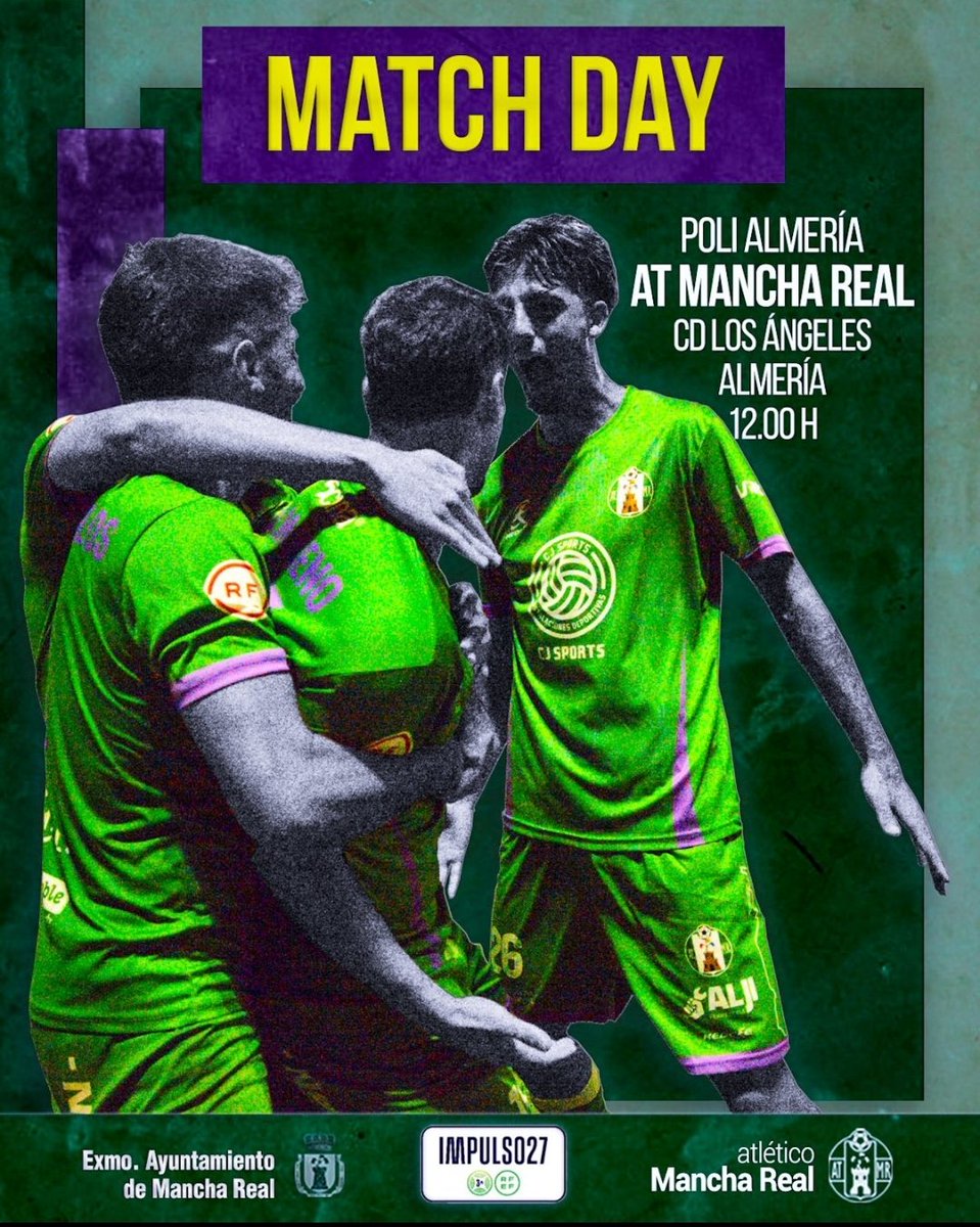 LaVozDeporteAlm's tweet photo. ✍️ Tercera Federación 
💻 Jornada 3️⃣

👉 @PoliAlmeria 
👉 @atmanchareal 

🏟️ Ciudad Deportiva de Los Ángeles 
🆗 12:00 horas 

📶 ENLACE - https://t.co/JaFIrnSauC https://t.co/yHgVa1c4zZ
