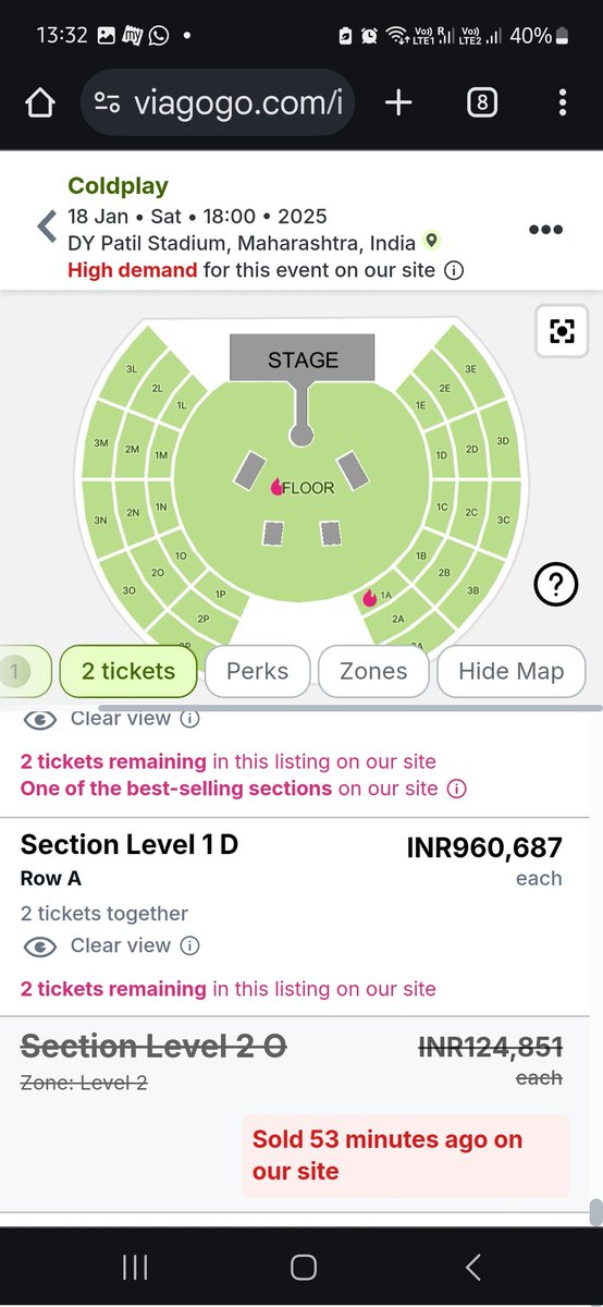 35k tickets at 10lacs. Better investment than Bajaj Housing Finance 
PoWer of GenZ>power of compounding 

#ColdplayMumbai