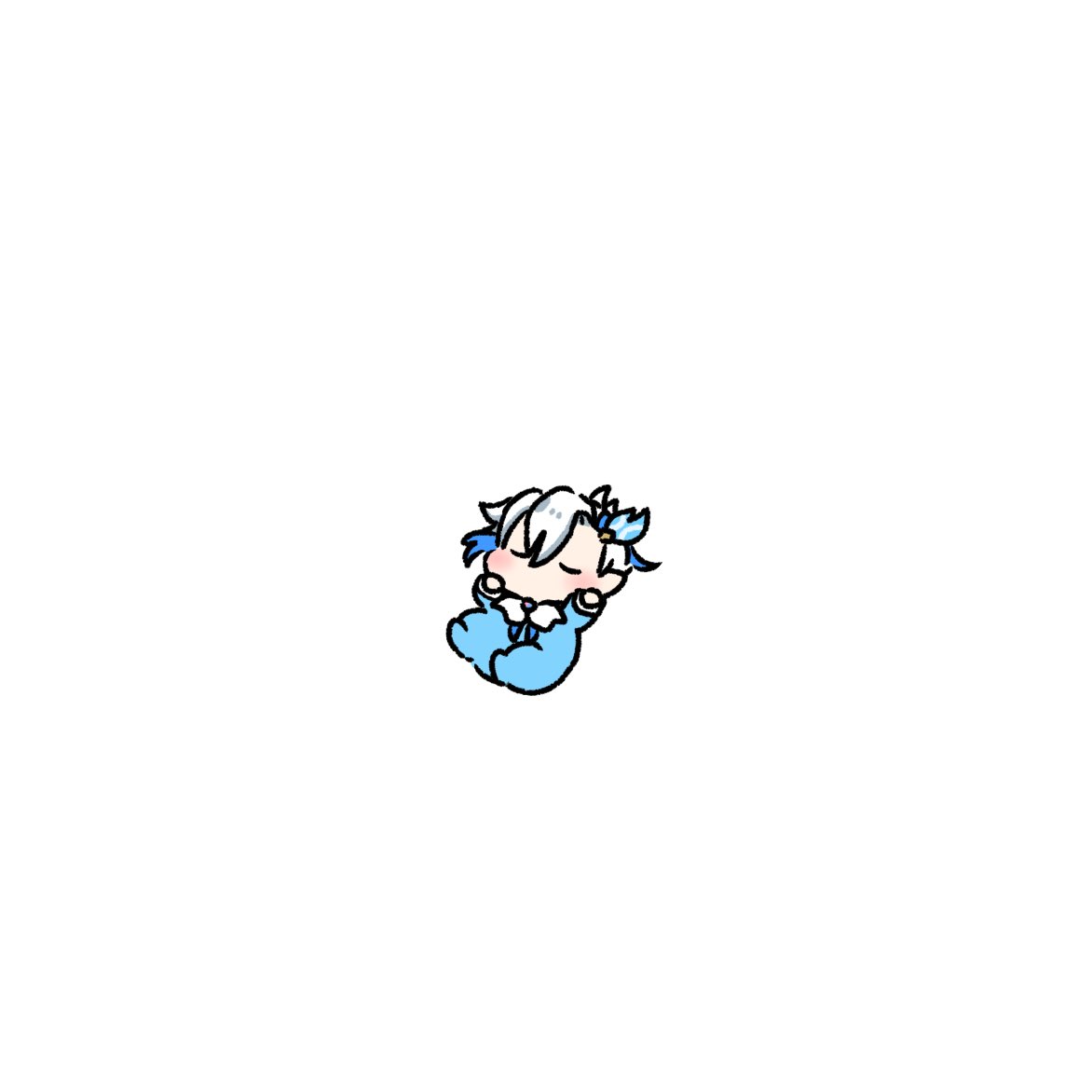 ヌヴィレット(原神) 「まめつぶばぶ水龍」|くーすけのイラスト