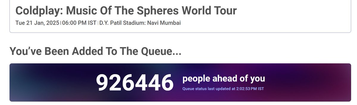 YOU GOTTA BE KIDDING ME! 🥲🥲

<a href="/coldplay/">Coldplay</a> <a href="/bookmyshow/">BookMyShow</a> - you better add 20 more shows so people like us can get a chance.