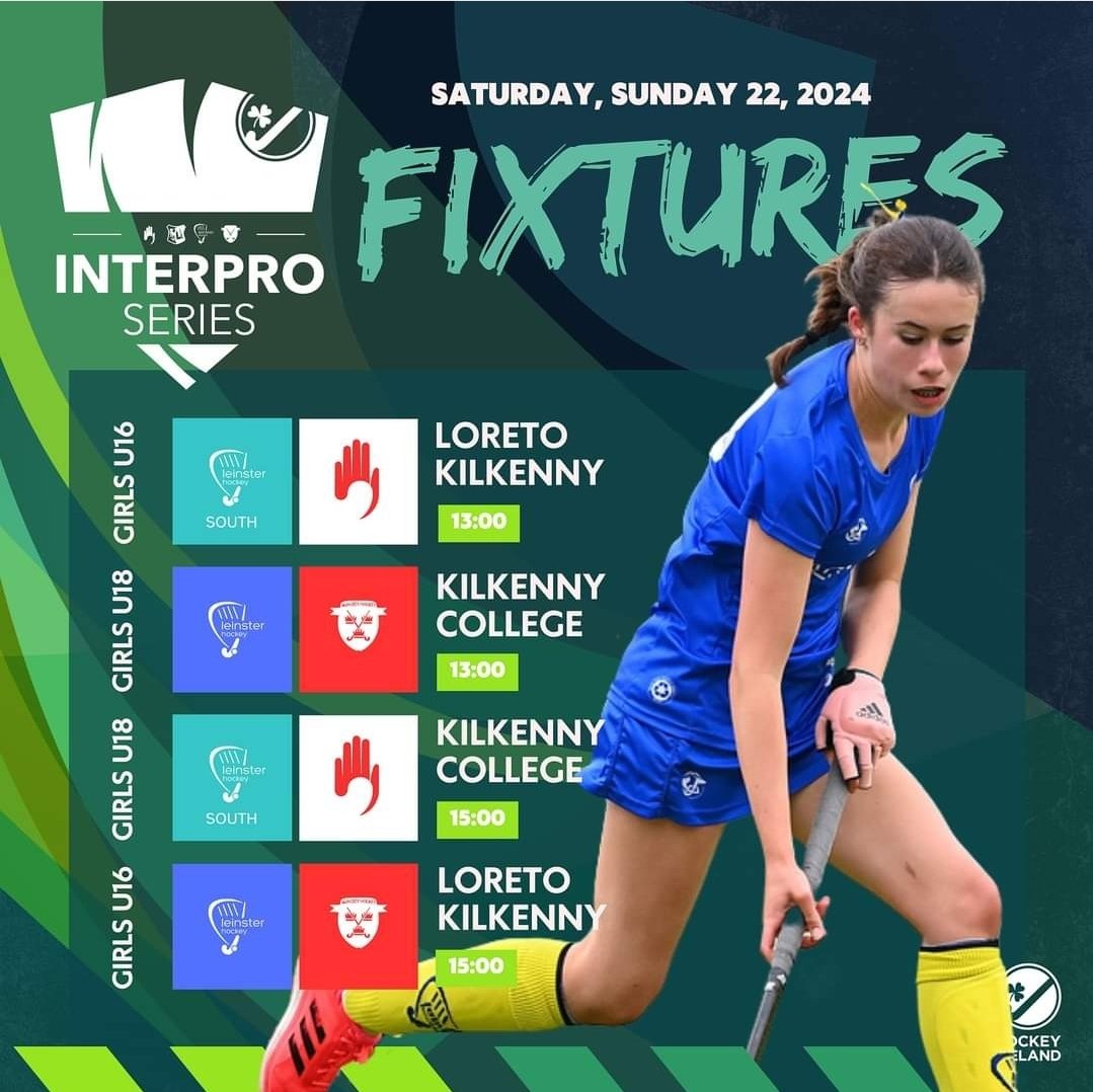 Kilkenny is the place to be later today with four Girls Interpro matches taking place.
Leinster South host Ulster while Leinster play Munster.
Our thanks to AERCAP for their continued support of the Leinster Hockey development programme 
#NeverStandStill #Interpros
