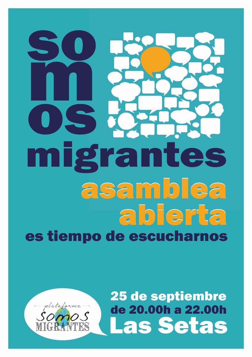 Temas que trataremos:
- Pacto europeo de migración y asilo (PEMA)
- Viaje del presidente a países de África
- Delitos de odio
- ILP Regularización
Y, sobre todo, ESCUCHAR a las personas migrantes afectadas por estos temas.
¡¡¡OS ESPERAMOS!!!