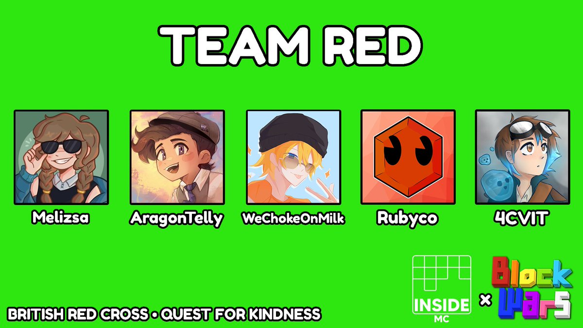 InsideMCStudios's tweet photo. 🎙️ TEAM RED ✨

📢 @melizsayay @AragonTelly @WeChokeOnMilk @rvbyco @4_cvit 

Watch them battle it out and raise some money for charity in the InsideMC x Block Wars Origins event on September 29th at 8pm BST / 3pm EDT! https://t.co/Nwkh1F9ZUq