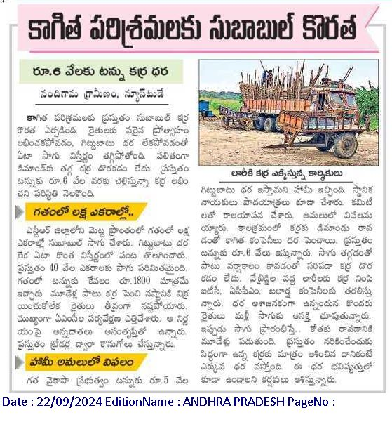 eclector1419857's tweet image. Sep 2024                                            Feb 2024
కొరత                                                గిట్టుబాటు ధర లేదు 

#Subabul #కృష్ణాజిల్లా #PaperIndustry problems

CC : @naralokesh garu
