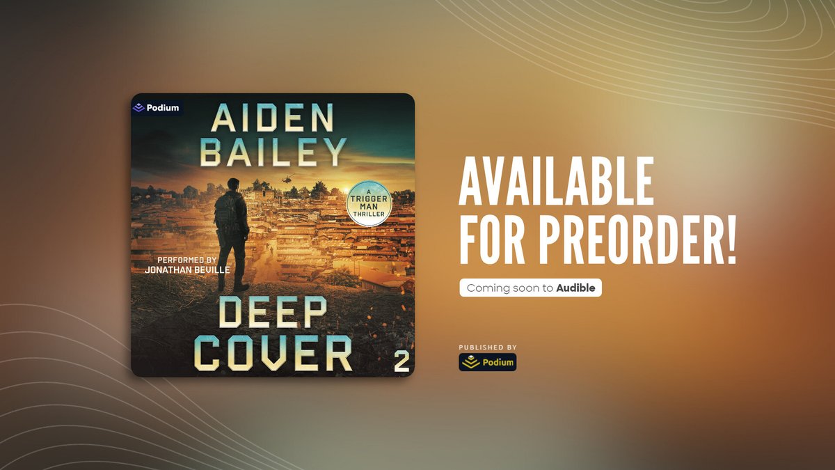 AidenLBailey's tweet photo. Trigger Man 2: Deep Cover out soon on Audible
https://t.co/18CwC8sIPm
The CIA wants him dead. His enemies aren't so generous.
#podiumentertainment #audible #aidenbailey #thetriggerman #audiobook
#bargainbook #actionthriller #actionbook #thrillerbook #inkubatorbooks #amreading https://t.co/LmmvOQWcxA