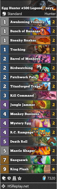 [STANDARD] nzyy reached #500 Legend with Egg Hunter.

▼ Deck Code and more:
hearthstone-decks.net/egg-hunter-500…

#StandardHS #Hearthstone