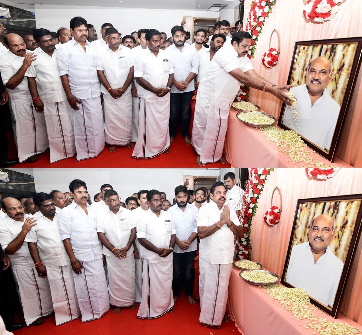 PSathishku53831's tweet photo. மாண்புமிகு கழகப் பொதுச் செயலாளர் புரட்சித் தமிழர் @epstamilnadu அவர்கள்
திருவள்ளூர் மத்திய மாவட்டக் கழகப் பொருளாளர் C.Y. ஜாவித் அகமத் அவர்கள் மறைவையொட்டி அவரது இல்லத்திற்கு நேரில் சென்று, மலர் தூவி மரியாதை செலுத்தி அவரது குடும்பத்தினருக்கு ஆறுதல் கூறினார்.
@SalmanJavid https://t.co/TNug0DicGE
