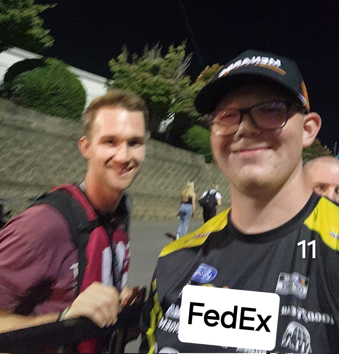 rohde219's tweet photo. #deardenny @jareddallen I noticed that my twitter applications weren't doing the trick, so I decided to go turn one in at Bristol. While Jared didn't seem to ammused, I'm sure that Denny will notice my commitment with my fedex merch. Thanks for the shady rays Jared! #A11IN https://t.co/tmbuS5JkaP