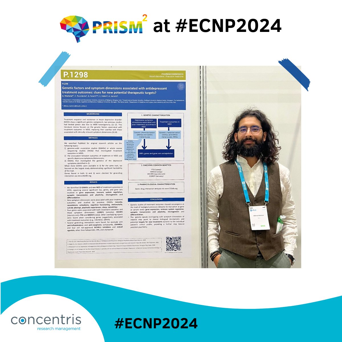 concentris (@concentris_eu) on Twitter photo 💫 <a href="/IMI2PRISM2/">PRISM 2 project</a>'s work package 2 lead Alessandro Serretti (<a href="/Alessandroserre/">alessandro serretti</a>) is last author on poster P1298 at #ECNP2024!
There's still some time to say hi to the poster's first author Alfonso Martone of <a href="/Unibo/">Università di Bologna</a> 👋 💫 <a href="/IMI2PRISM2/">PRISM 2 project</a>'s work package 2 lead Alessandro Serretti (<a href="/Alessandroserre/">alessandro serretti</a>) is last author on poster P1298 at #ECNP2024!
There's still some time to say hi to the poster's first author Alfonso Martone of <a href="/Unibo/">Università di Bologna</a> 👋