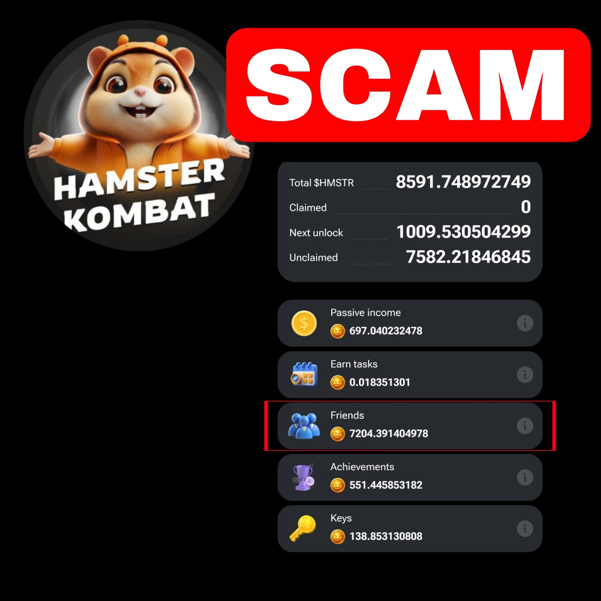 sonucrypto6's tweet photo. Promising Big Airdrop &amp; Outcome 💩 
By @hamster_kombat
 #HAMSTERKOMBATSCAM 

Important
*need distribution of token on basis of task ok. Not by just refferal,need this changes
*they removed 50% users from eligibility &amp; Still users got very less token
*vesting truth , they hided https://t.co/6RaIGq2TtZ