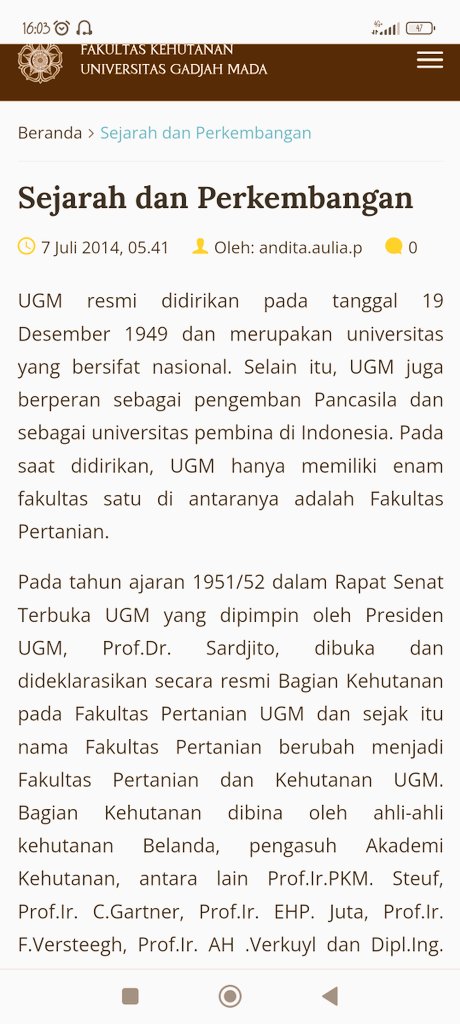 ArL199630's tweet photo. @DokterTifa Dari website UGM resmi berdiri fakultas kehutanan thn 1963 🧐 https://t.co/ckHwjPvIS9