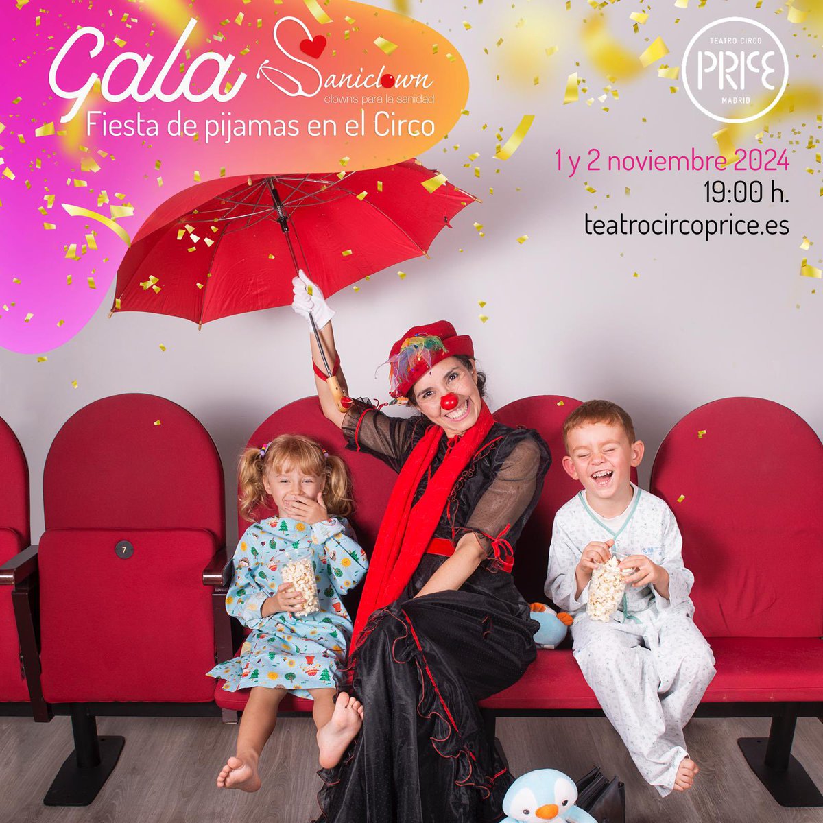 Saniclown (@saniclown) on Twitter photo No te pierdas nuestra GALA SANICLOWN XX ANIVERSARIO | Circo Price
1 y 2 de noviembre
Grandes artistas reconocidos internacionalmente se suman altruistamente para hacer posible la labor del clown de Hospital.
Cartel colaboración de <a href="/_Sirolopez_/">Siro López</a>
teatrocircoprice.es/programacion/g… No te pierdas nuestra GALA SANICLOWN XX ANIVERSARIO | Circo Price
1 y 2 de noviembre
Grandes artistas reconocidos internacionalmente se suman altruistamente para hacer posible la labor del clown de Hospital.
Cartel colaboración de <a href="/_Sirolopez_/">Siro López</a>
teatrocircoprice.es/programacion/g…