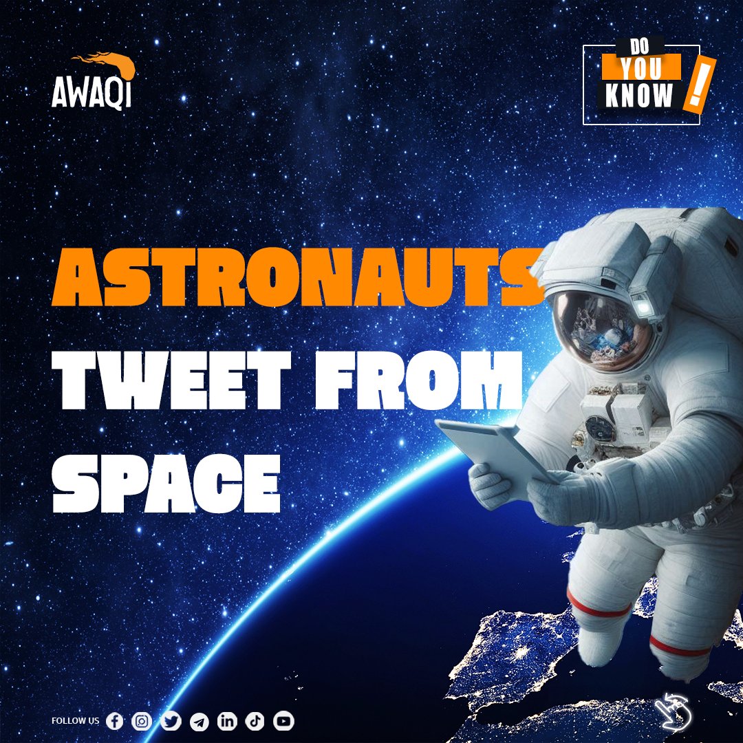 awaqiethiopia's tweet photo. 👨🏾🚀 Did you know the first tweet from space was sent by a NASA astronaut? 👨🏾🚀
Imagine floating in zero gravity, tweeting with Earth as your backdrop!
#awaqiethiopia #SpaceTweet #AstronautLife #OutOfThisWorld https://t.co/bHIghDnswh