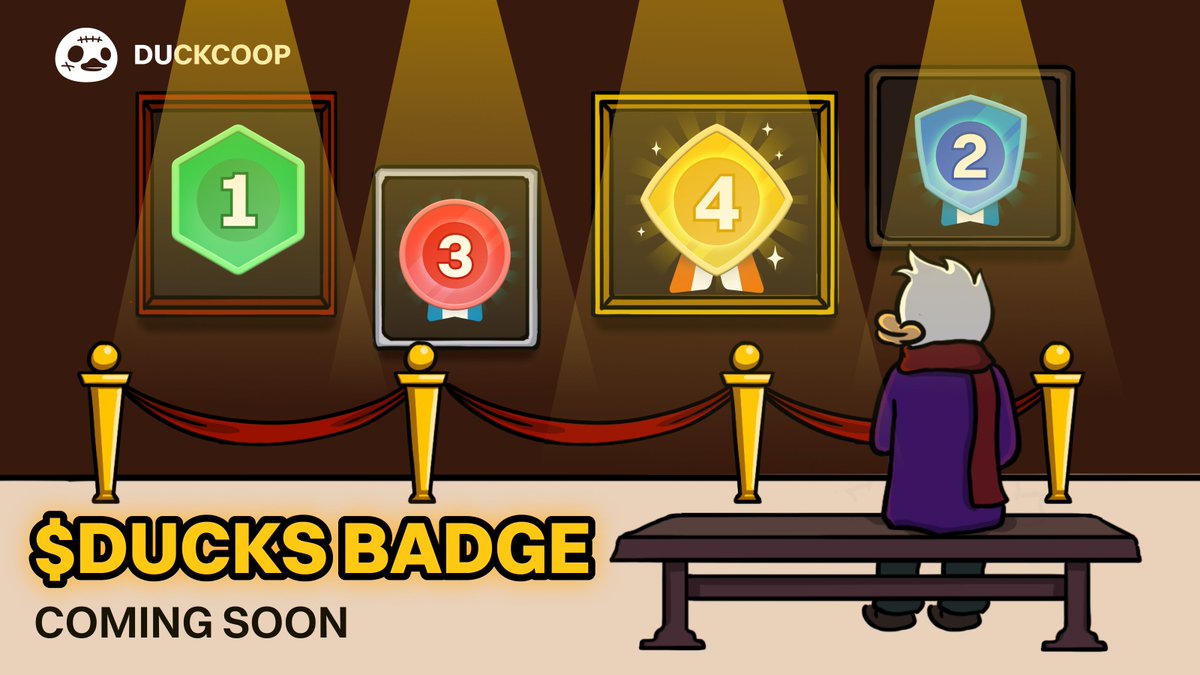 🎖 $DUCKS Badge - COMING SOON 🔜

🔥HOT NEWS! Get ready for an exciting new feature to reward all the hardworking duckies: $DUCKS Badge - a ranking system to honor passionate and dedicated duckies! 🔥

🤔 How to get Badge? 
Get more $DUCKS may just get you more badges? Take your