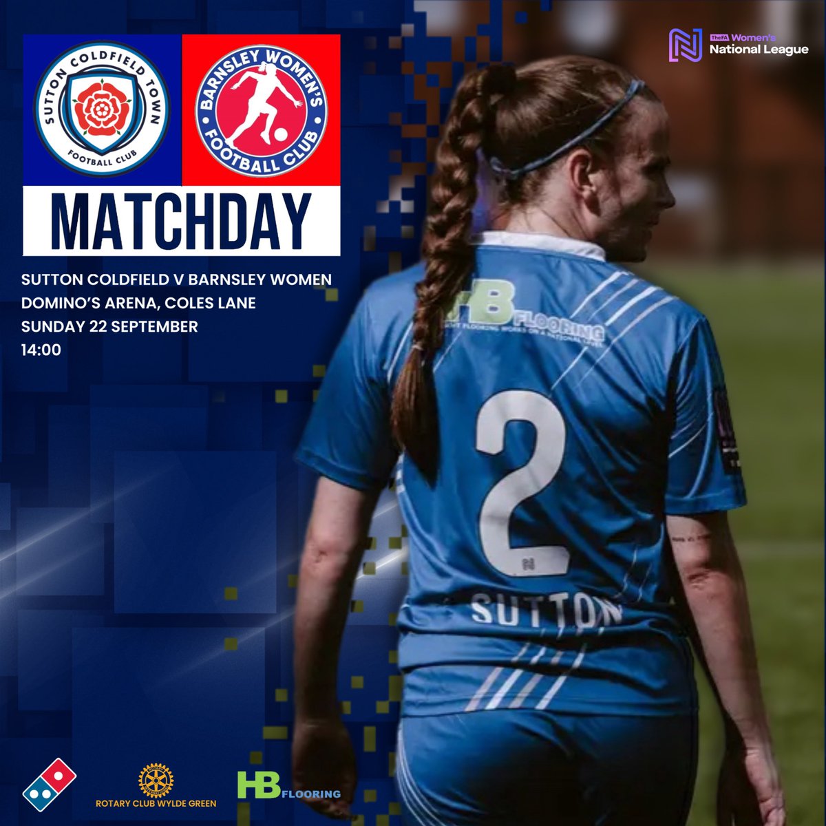 𝐈𝐭’𝐬 𝐌𝐚𝐭𝐜𝐡𝐝𝐚𝐲!

The Royals are back at the Domino’s arena as we welcome @barnsleywomensfc 

🎫 
Adults: £5
Concessions/ U16’s: £3

𝗖𝗼𝗺𝗲 𝗼𝗻 𝘆𝗼𝘂 𝗥𝗼𝘆𝗮𝗹𝘀 🌹💙
#COTR #OurTown
