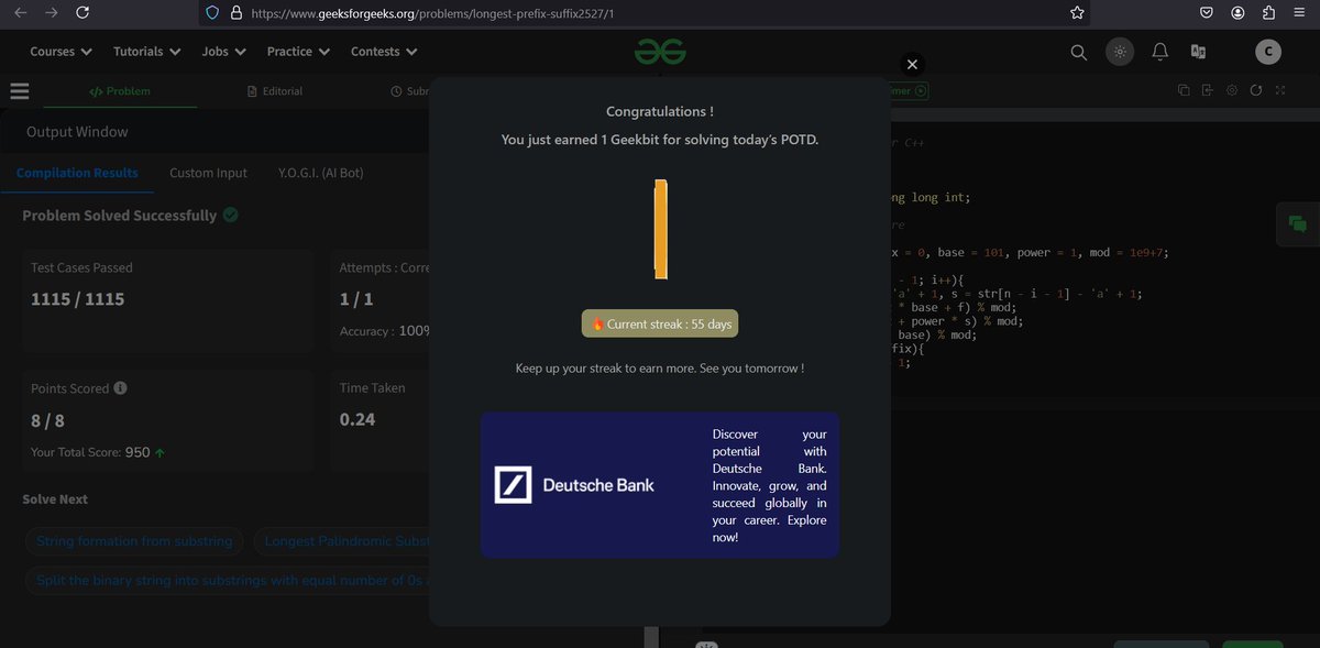 codewithme208's tweet image. Just finished Day 12! 🎉 Every day brings new challenges and learning opportunities. What did you learn today? #GeeksForGeeks @geeksforgeeks @DeutscheBank
