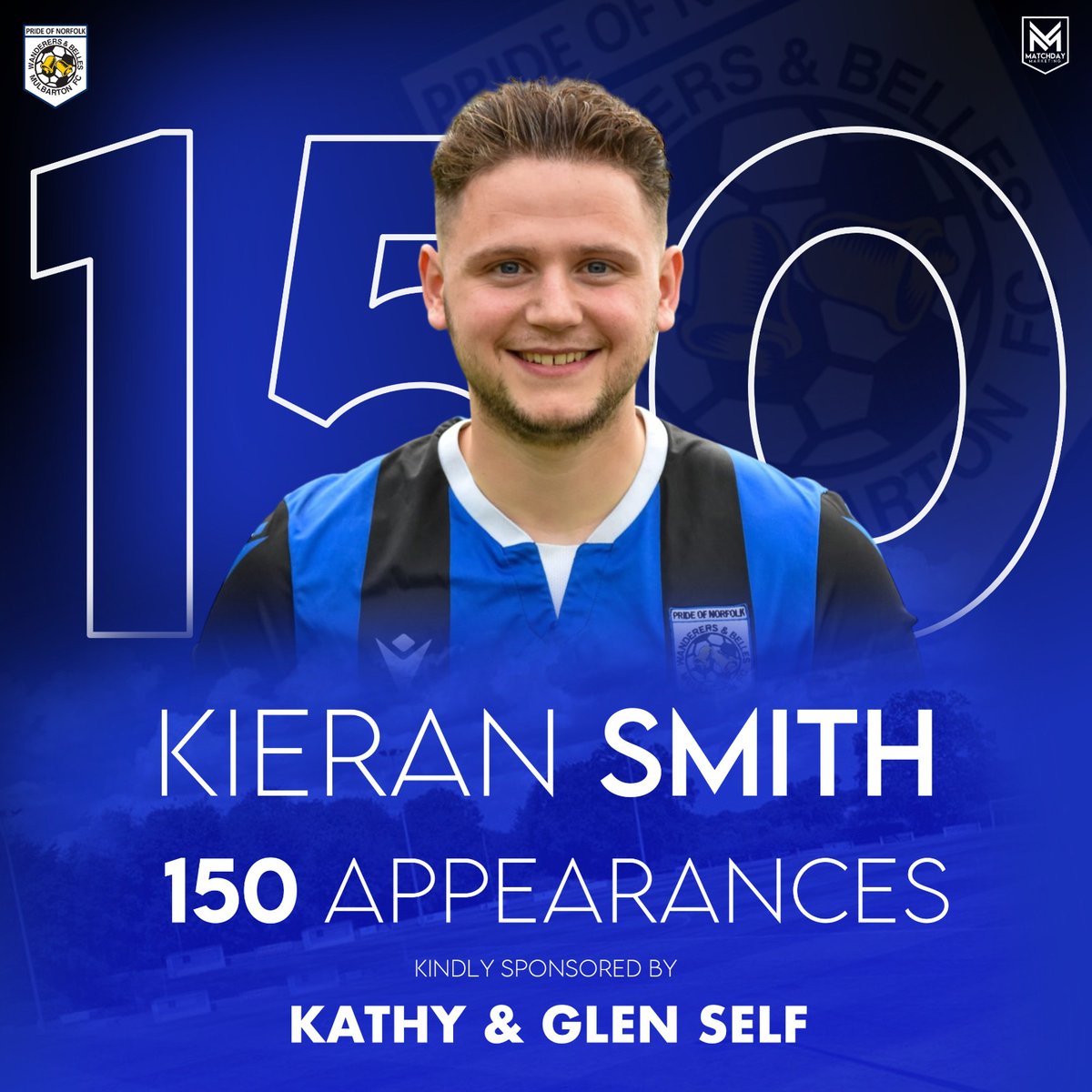 MulbartonFC's tweet image. 𝟭𝟱𝟬 𝗪𝗔𝗡𝗗𝗘𝗥𝗘𝗥𝗦 𝗔𝗣𝗣𝗘𝗔𝗥𝗔𝗡𝗖𝗘𝗦

Following his substitute appearance yesterday, @Smoothsmith42 has registered his 150th appearance for the club. 

Now in his 5th season for Wanderers, Smithy has played his part in 50 clean sheets 💪🏻.

Sponsor | Kathy &amp;amp; Glen Self