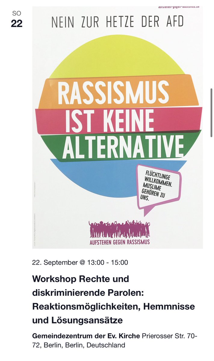 Heute geht es weiter mit dem offenen und solidarischen Neukölln. Veranstaltungen im ganzen Bezirk. Programm: offenes-neukoelln.de