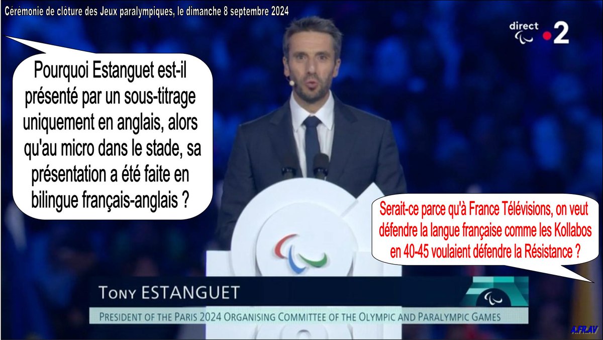 LangueLiberte's tweet photo. Aux Jeux olympiques des langues, avec @FranceTV, nous serions disqualifiés dès le 1er tour !
@Sports_gouv @MinistereCC @EquipeFRA
@godechot @BeneLesage @romaistre
#Arcom #France2 #MediaPublic #Paris2024📷 #ParisOlympics2024 #Paris2024Olympic
@francediplo #TeamFrance #QuelsJeux https://t.co/28UXQ259tC