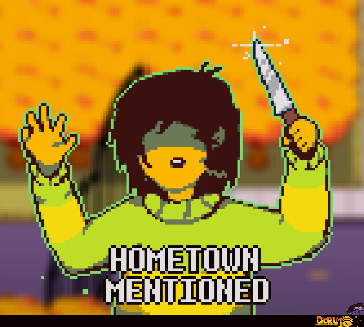 IamDoru1's tweet photo. Hometown Mentioned -Shitpost Sunday #12
#deltarune #DELTARUNE好きさんと繋がりたい #kris #deltarunekris #pixelart #DeltaruneChapter2 #deltarunememe #ShitpostSundayDR https://t.co/XddfVhY6of