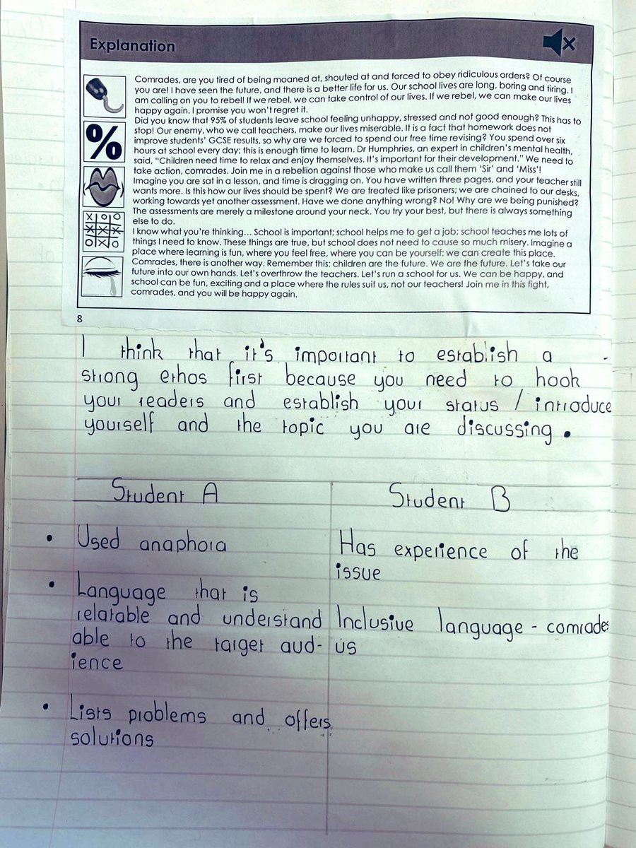 BalaamWood's tweet photo. Year 9 pupils have been collaborative in their English lesson today by adding their partner’s ideas to their own answers! #becollaborative 📝🌟 https://t.co/gWyZ2DerWq