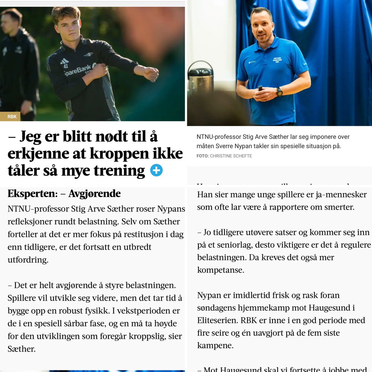 Stig Arve Sæther (@professor_stig) on Twitter photo Ble noen innspill fra meg om en reflektert 17 åring, med god støtte fra foreldre og trenere i egen klubb. Mange unge spillere som kan lære av hans tilnærming👍🏻 Mange vil for mye for fort. Både blant spillere, foreldre og trenere. #læring #utvikling #tålmodighet <a href="/NTNU/">NTNU</a> <a href="/SPDSSntnu/">SPDSS - forskningsgruppe NTNU</a> Ble noen innspill fra meg om en reflektert 17 åring, med god støtte fra foreldre og trenere i egen klubb. Mange unge spillere som kan lære av hans tilnærming👍🏻 Mange vil for mye for fort. Både blant spillere, foreldre og trenere. #læring #utvikling #tålmodighet <a href="/NTNU/">NTNU</a> <a href="/SPDSSntnu/">SPDSS - forskningsgruppe NTNU</a>