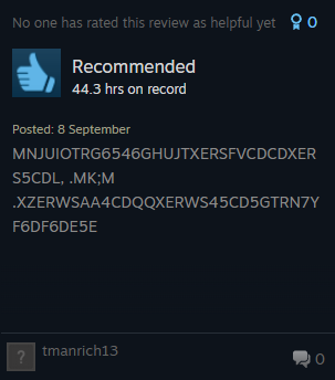 Sniceman's tweet photo. "Reading the reviews of your game is a good way to get player feedback." https://t.co/dC53fbTCaF