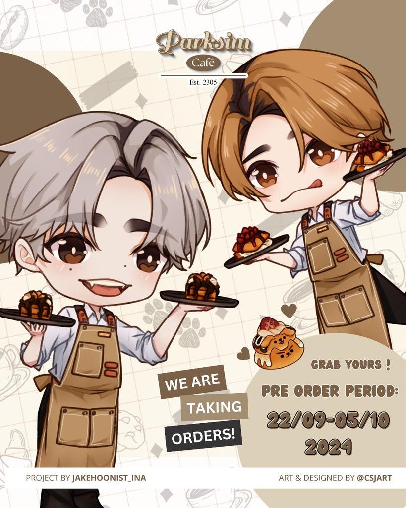 𐙚 𝗣𝗔𝗥𝗞𝗦𝗜𝗠 𝗖𝗔𝗙𝗘 𝗞𝗜𝗧 ⋆˙⟡♡ 

Special for ENGENE &amp; JAKEHOONIST!

Show your support with the greatest 🦮🐩 Merchandise Kit!

🗓️ PO: 22 Sept - 5 Okt
🔗 bit.ly/PO_JakeHoonMer…

Don’t miss out, collect yours now!

For more details, check the forms &amp; poster below ♡