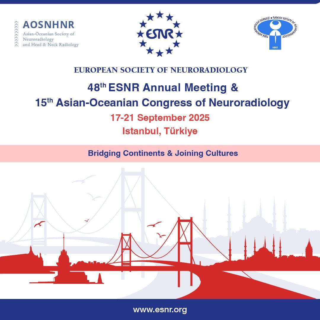 ESNRad's tweet image. Thanks to all our participants and faculty for an exciting meeting in Paris!
See you next year in Istanbul, meeting motto will be "Bridging Continents, Joining Cultures"
#Neurorad #ESNR24 #ESNR2024 #ThisIsESNR @esnrise