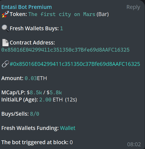 entasiBot's tweet photo. A gem discovered by our $ETH bots. $BAR was detected at 10K marketcap. Current ATH 2.5M MC
Subscribe to Entasi here: https://t.co/trWX8EFMt4
Entasi for the win!
CA: 0x85016E04299411c351350c37Bfe69d8AAFC16325
#entasibots #volumetracker #ai #memecoin #bullrun #crypto https://t.co/h1wDnooC3v