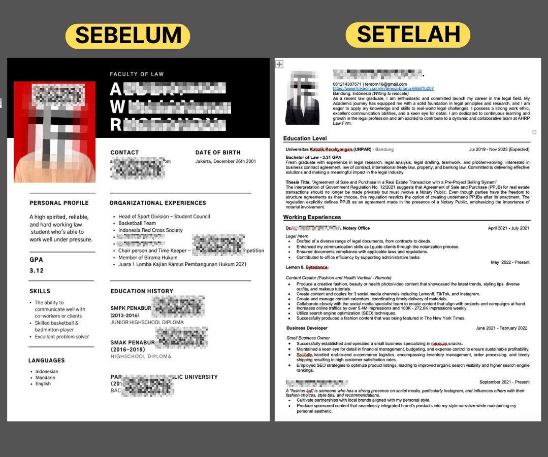 Work! Review CV ter-GONG menurut gw. CV gw dulu kacau amburadul bgt. puji tuhan skrg udh bagus &amp; rapi berkat review ini 😭🥺 jujur ini bayar, tp yaudahlah ya worth it ini &amp; masih seharga warteg jg 🙏🏻
 
btw ini linknya buat yg mau coba!! dealls.com/cv-eval
