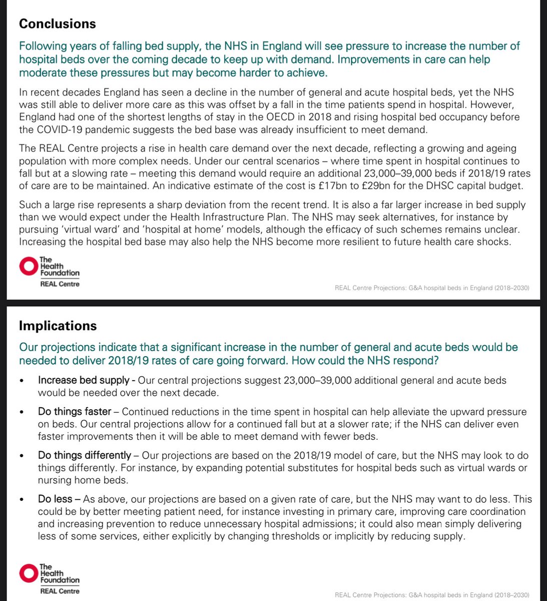 <a href="/ShaunLintern/">Shaun Lintern</a> <a href="/SivaAnandaciva/">Siva Anandaciva</a> <a href="/TheKingsFund/">The King's Fund</a> New hospital - not enough beds because projections for reduced need not met….

I often return to this report when folk claim the NHS is inefficient &amp; can readily be made more efficient 

We have 
-fewer beds
-higher bed occupancy 
-shorter length of stay
than most European