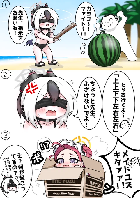 今日のカヨコ
カヨコと海に行く③
「スイカ割り編」
#ブルアカ 
