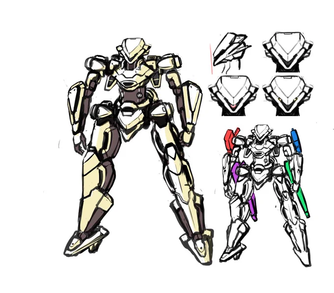 #三連休はフォロワーが増えるらしい 最近オリキャラとかオリロボも描いてます。 