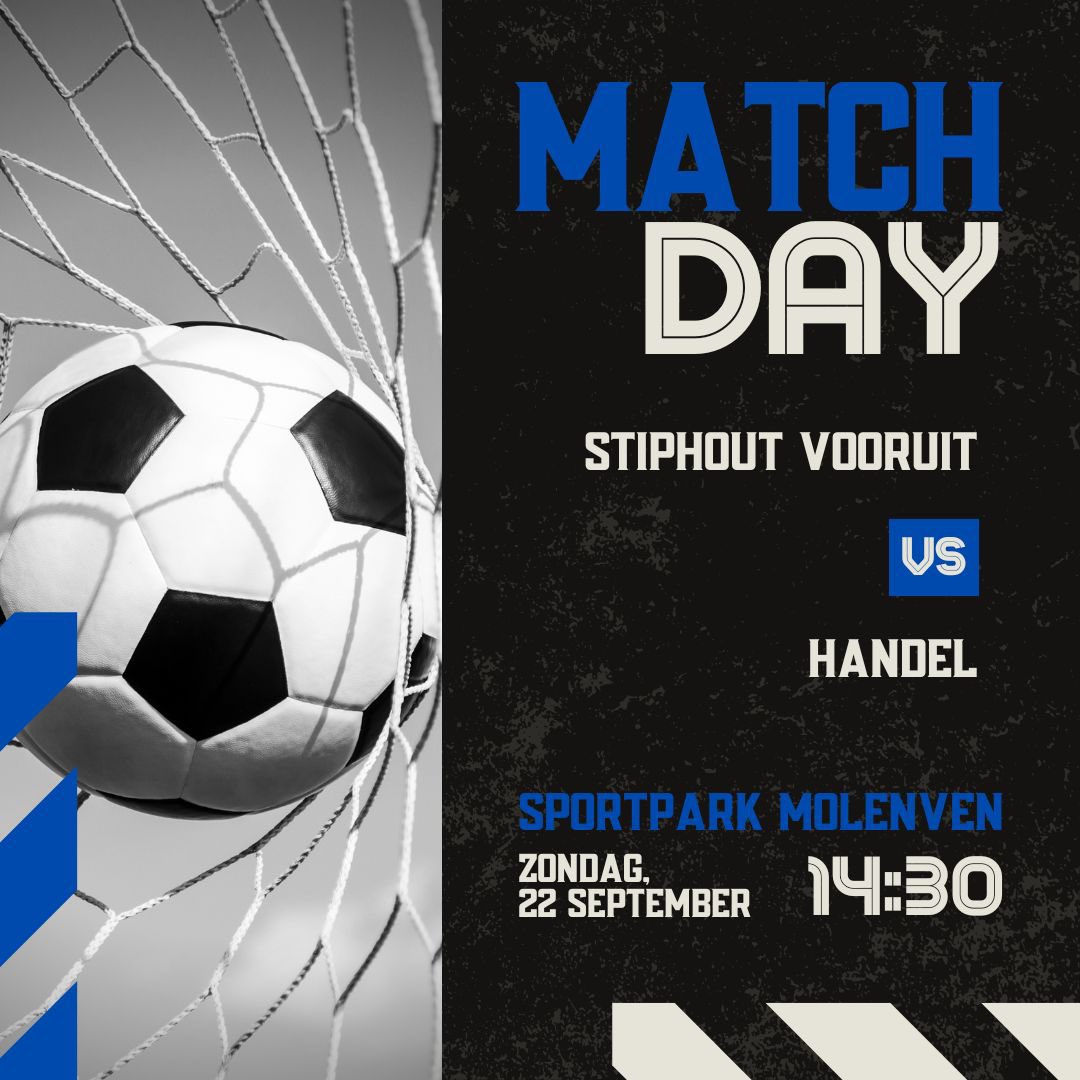 VVHandel's tweet photo. ❗️MATCHDAY❗️
Vandaag staat de eerste competitiewedstrijd van het seizoen op het programma. Handel mag het uit opnemen tegen Stiphout Vooruit ⚽️
Aanvang is om 14:30 uur op Sportpark Molenven 📍🕞
Tot vanmiddag! 😄🔵⚪️
#vvhandel #blauwetrein #2eklasse https://t.co/jPVomUMmQX