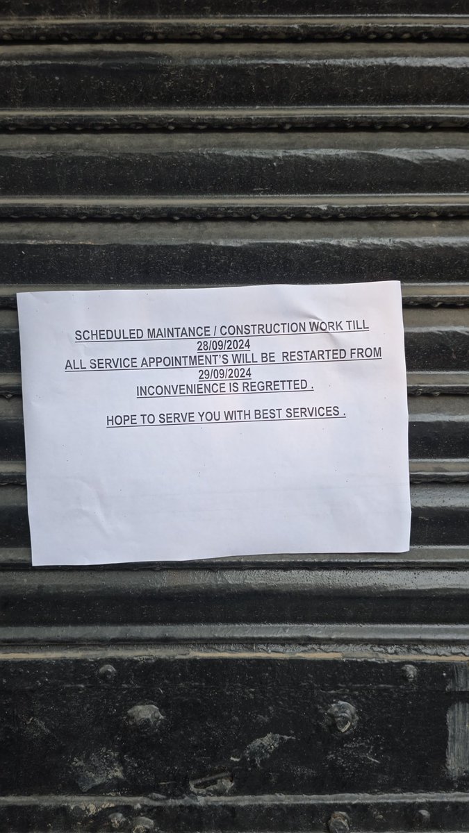 You guy's called me and when i visit then this notice