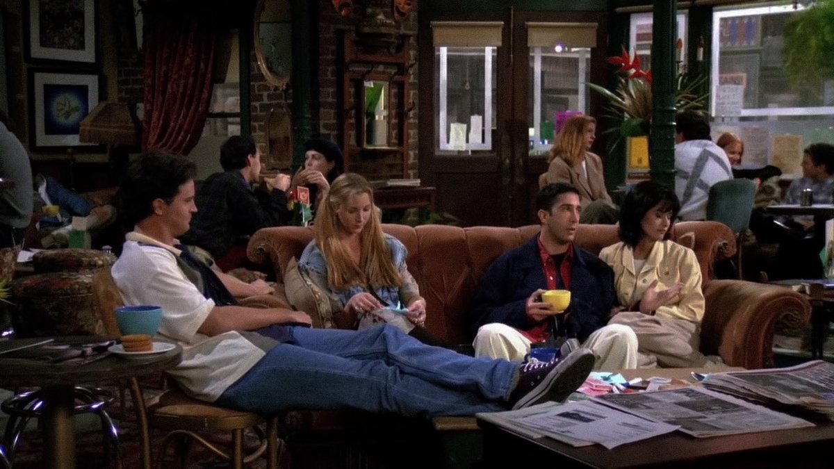 aniistonn's tweet photo. 30 years ago, rachel green walked into central perk in her wedding dress and the rest was history https://t.co/gvI6KwDjhn