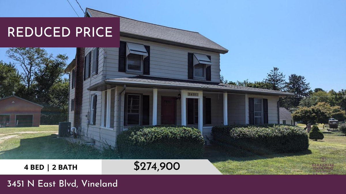 RickGullo's tweet photo. Recently Reduced! This 4 bedroom, 2 bathroom home's price has just been reduced. Reach out to set up a showing before it's gone!

Rick Gullo - BHHS Fox &amp; Roach Realtors
856-981-3033
Rick@RickGullo.com
https://t.co/e8Jp3v2Vs3 https://t.co/2lyVNh0G8k https://t.co/qKih354nAu