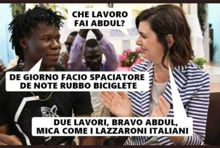 AlessandraOdri's tweet photo. Secondo il PD le preziose risorse boldriniane pagherebbero all'INPS le nostre pensioni. 😂😂😂 In realtà è emerso che il 60% degli immigrati non ha contributi previdenziali e percepisce comunque la pensione. Quindi sono gli italiani a pagare le loro pensioni!!! Ma il PD cerca sempre di mistificare la realtà per dare lavoro alle cooperative rosse che traggono lauti guadagni dall'attività di pseudo accoglienza.