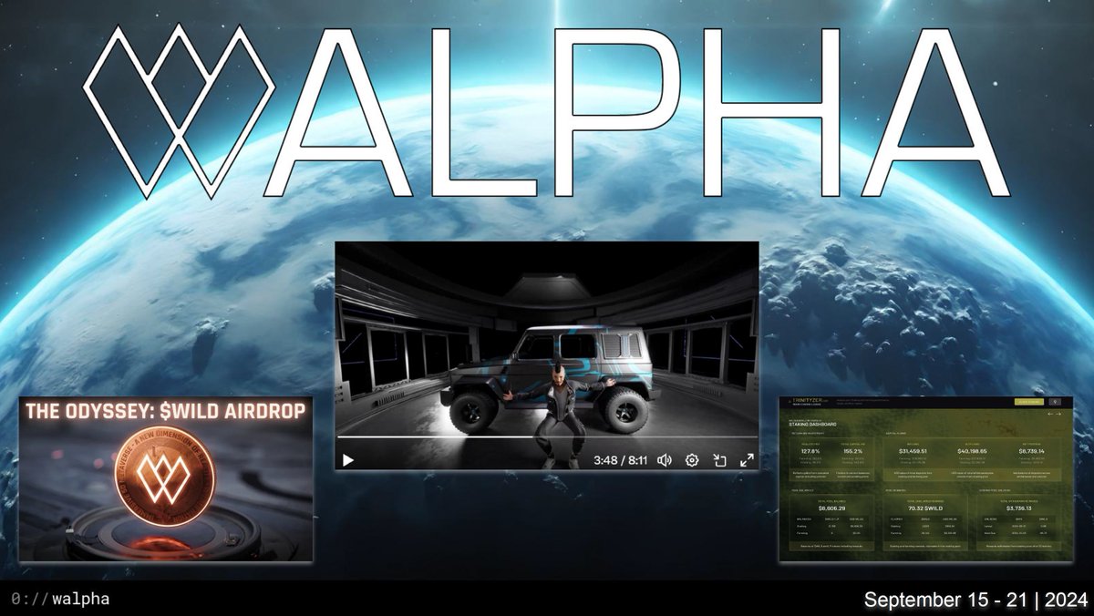 westmediaco's tweet photo. Walpha Report | September 15-21

🪙 Odyssey updates
🏎️ @IamSuperMassive drops Episode 9 of the Wilder Wheels Show
🐐 @fc_jmp adds staking to the Trinityzer

Pdf in Discord or Drive:
https://t.co/N2T2gZbz47

https://t.co/riNNPWHCBS