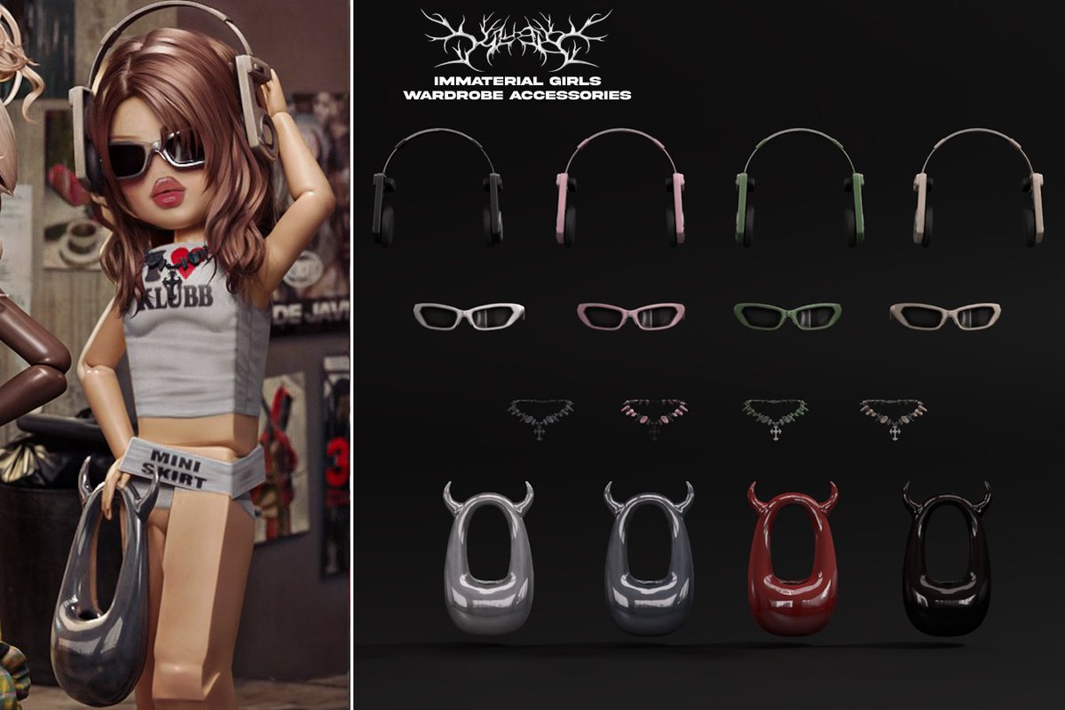Aviore's tweet photo. Immaterial Girls Wardrobe Accessories out now <3

shop here: https://t.co/Kr5JLw9YId

4 recolours of each accessory 🤍 made by @klubbexposed converted by me !
#Roblox #RobloxUGC https://t.co/QD9kOEi3hK