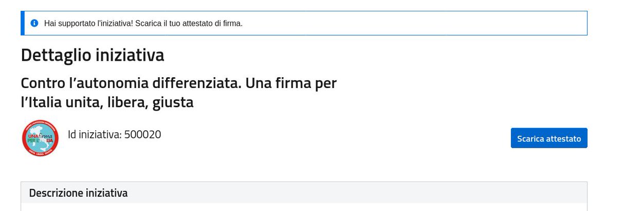 Finalmente ho firmato i #referendum su #AutonomiaDifferenziata e #Cittadinanza. Per un'Italia con meno disparità e più diritti.